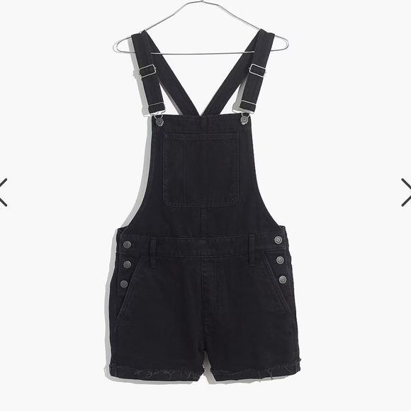 Madewell Adirondack Short Overalls in Washed Black size XXS - Picture 3 of 11
